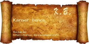 Karner Bence névjegykártya