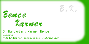 bence karner business card